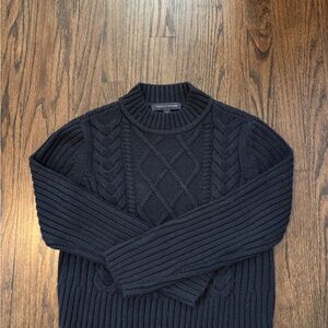 Navy Blue Tommy Hilfiger Cable Knit Sweater